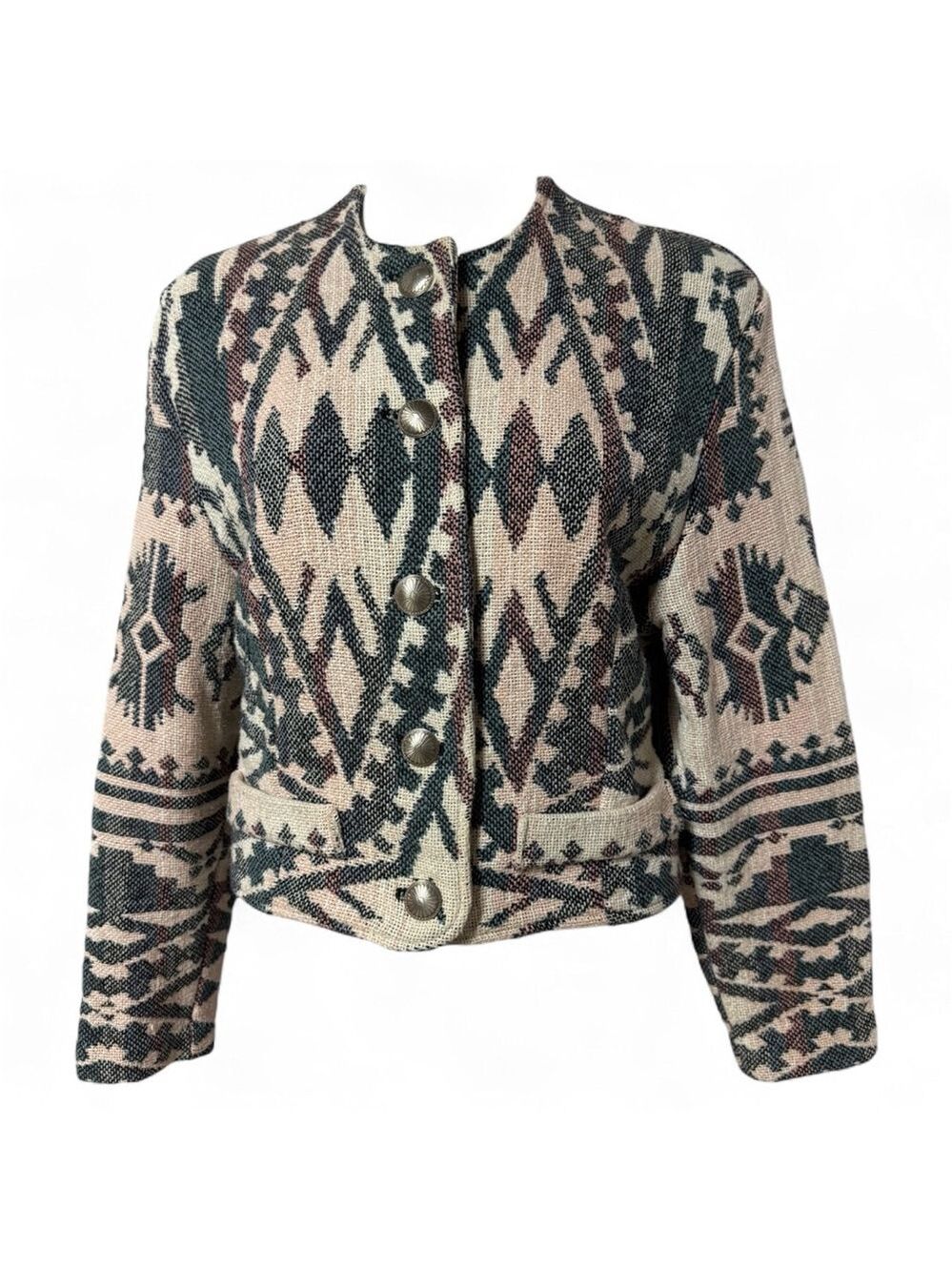 Silverado New Mexico Aztec Western Multicolor Blazer Size Small